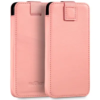 PocketCase wsuwka skórzana z magnetyczną tasiemką, kolor różowy, iPhone 12 Pro
