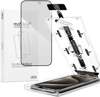 Szkło ochronne Privacy do iPhone 15 Pro moVear – filtr prywatności 28°, ochrona przed podglądaniem
